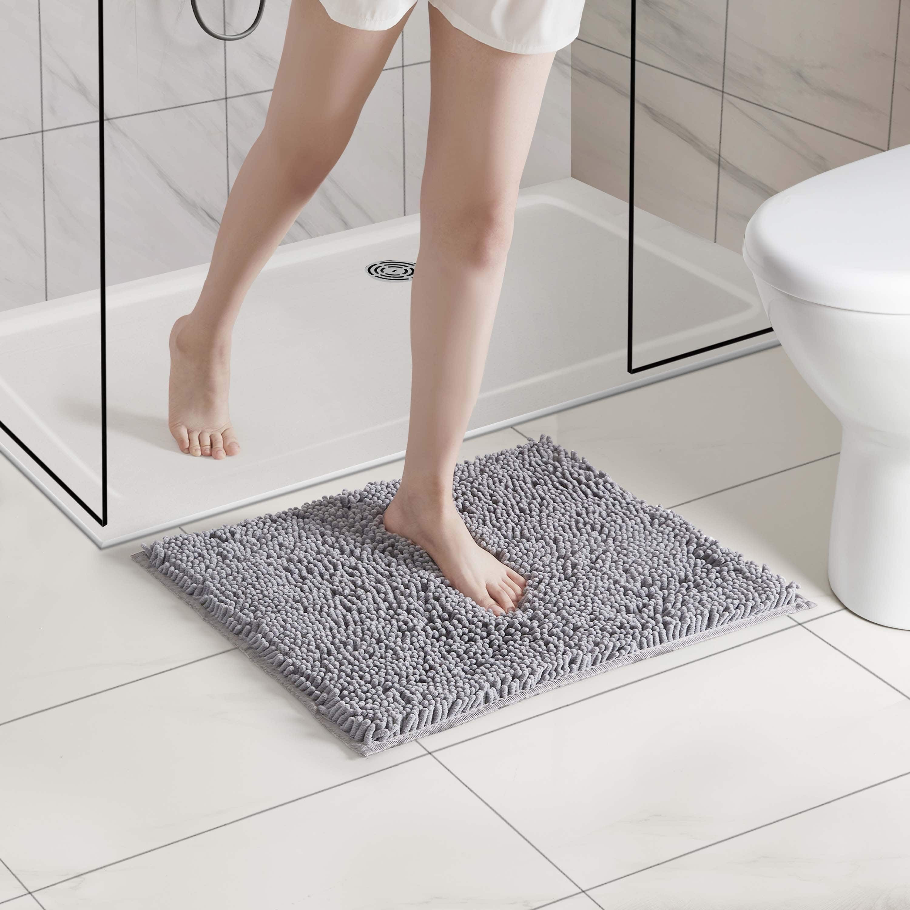 LammaLoe Bath Rug, Chenille Bathroom Rug, Absorbant Bath Mat For Bathroom Decor, Shower Mat 17x24 & 20x32 Pack