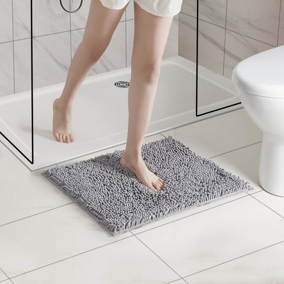 LammaLoe Bath Rug, Chenille Bathroom Rug, Absorbant Bath Mat for Bathroom Decor, Shower Mat 17x24