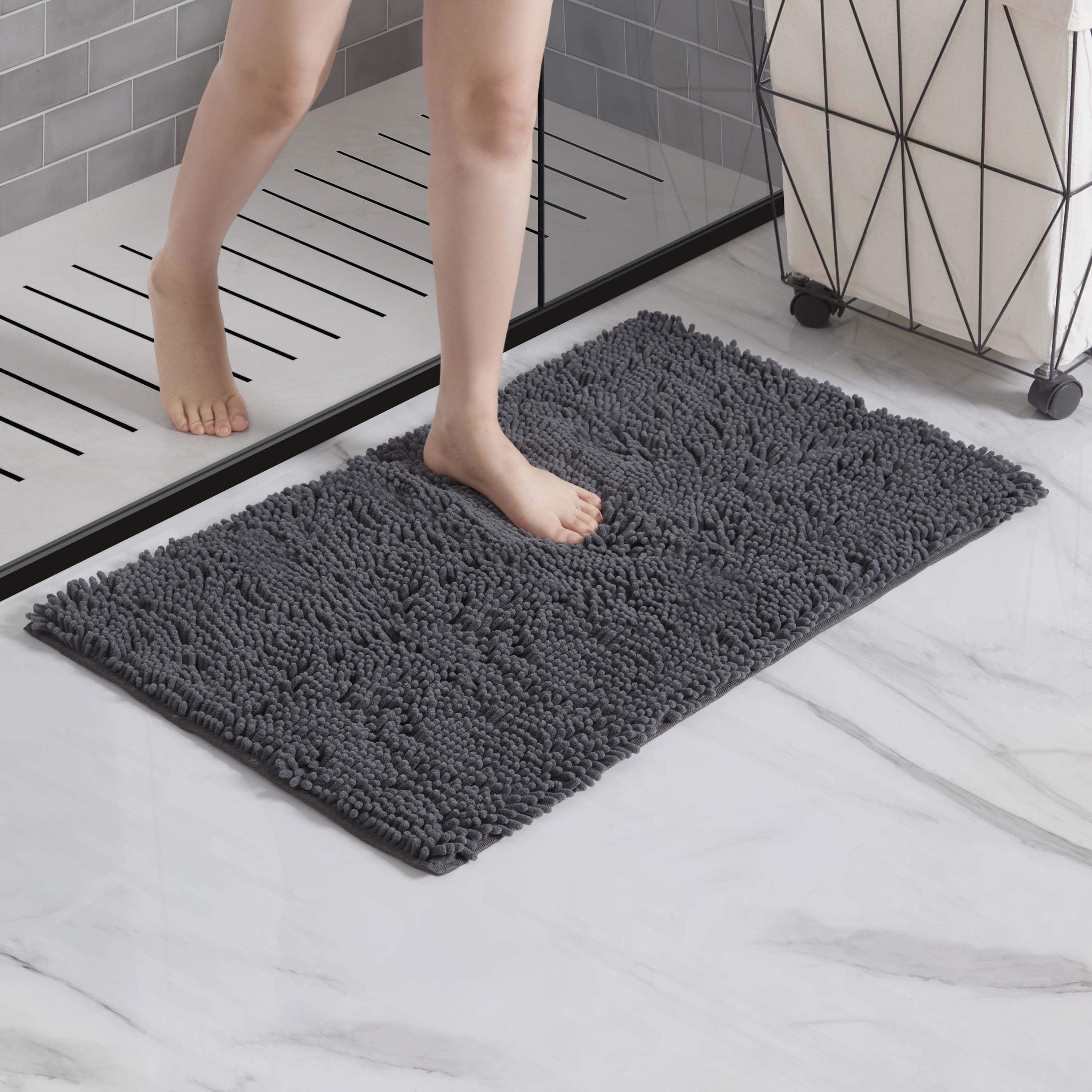 LammaLoe Bath Rug, Chenille Bathroom Rug, Absorbant Bath Mat for Bathroom Decor, Shower Mat 20x32