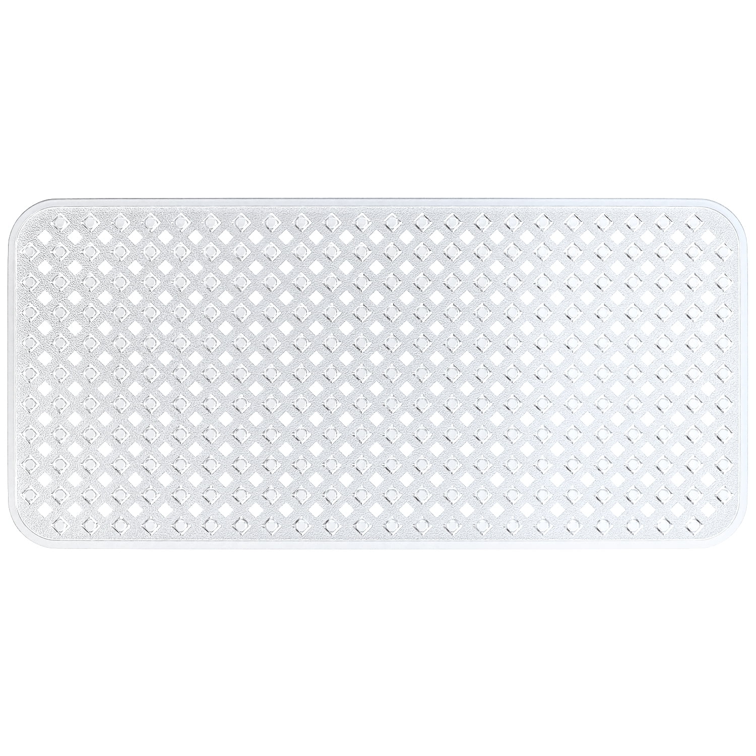 LammaLoe Bathtub Shower Mat, Long 35"x16" Non-Slip Bath Mat for Tub with Suction Cups and Drainage Holes, Clear
