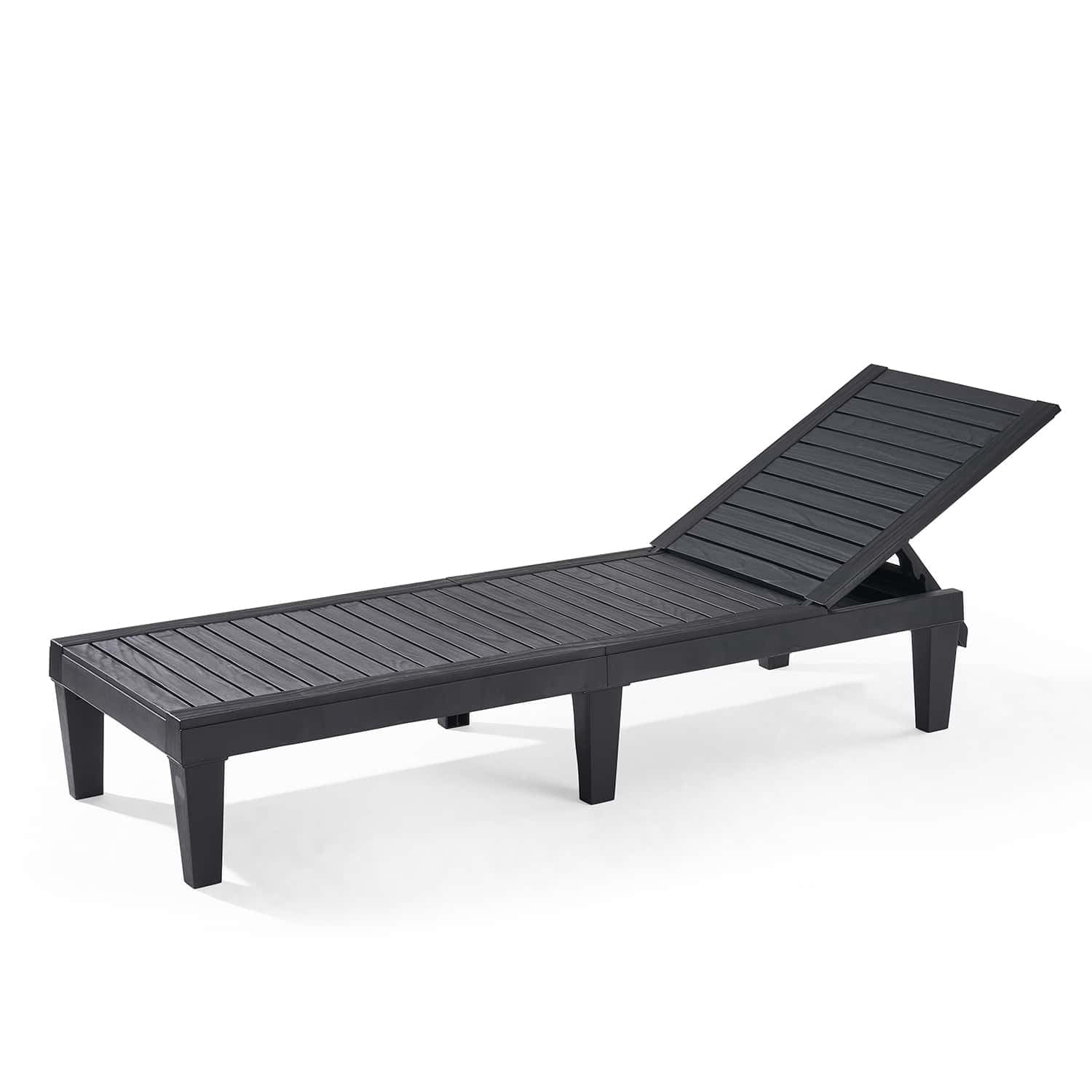 LammaLoe Chaise Outdoor Lounge Chair for Pool Chairs or Patio Furniture, Black