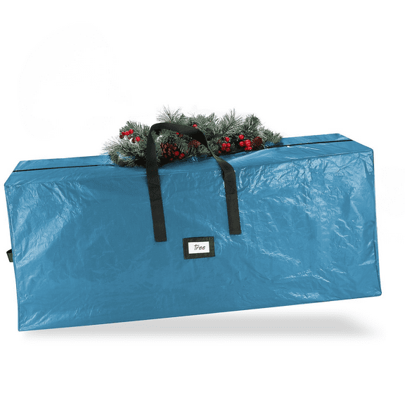 LammaLoe Christmas Tree Storage Bag 7.5 ft. Waterproof Artificial Christmas Tree Bag Christmas Storage with Reinforced Handles, Dual Zipper & ID Card Slot, Plastic