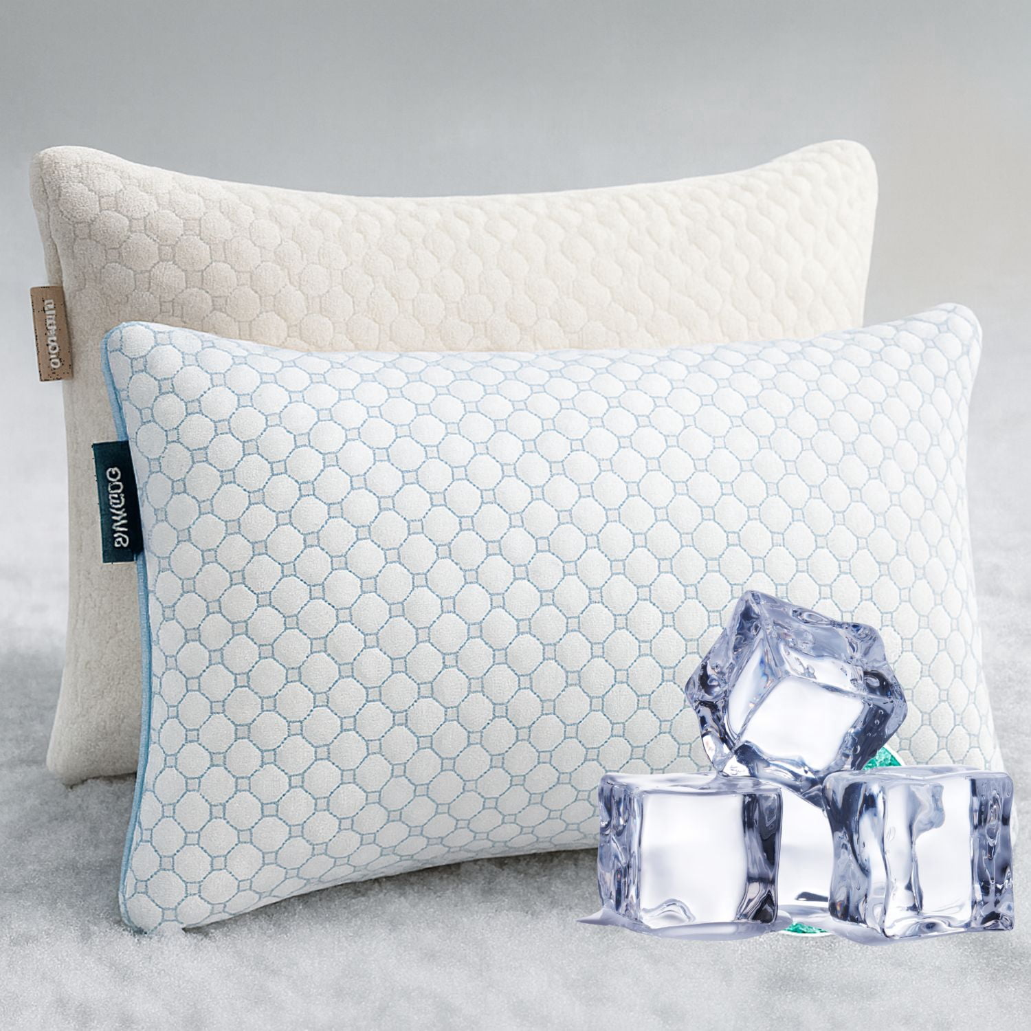 LammaLoe Cooling Pillows for Bed, Memory Foam Bed Pillow, King Size Pillows 20" X 36", 2 Pack