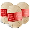 thumbnail image 1 of LammaLoe Cotton Yarn For Crocheting And Knitting, (250 Yards) Worsted Medium #4 Crochet Yarn For Beginners, 3 Pack, Beige, 1 of 1