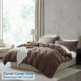 thumbnail image 1 of LammaLoe Duvet Cover California King Size, Soft Prewashed 3-Piece Duvet Cover Bedding Set with Pillow Shams, Chocolate Brown, 1 of 8