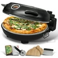 thumbnail image 1 of LammaLoe Electric Pizza Oven Indoor, Crispy Crust 12" Stone Pizza Maker for Kitchen, Black, 1 of 7