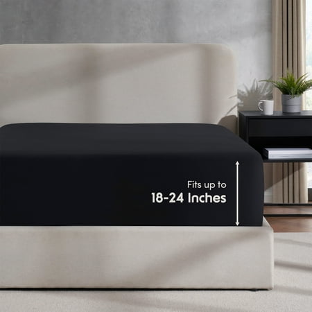 LammaLoe Extra Deep Pocket Full Size Fitted Sheet Only, Fits 18" to 24" Mattress, Soft Microfiber Fitted Bed Sheet, Aqua