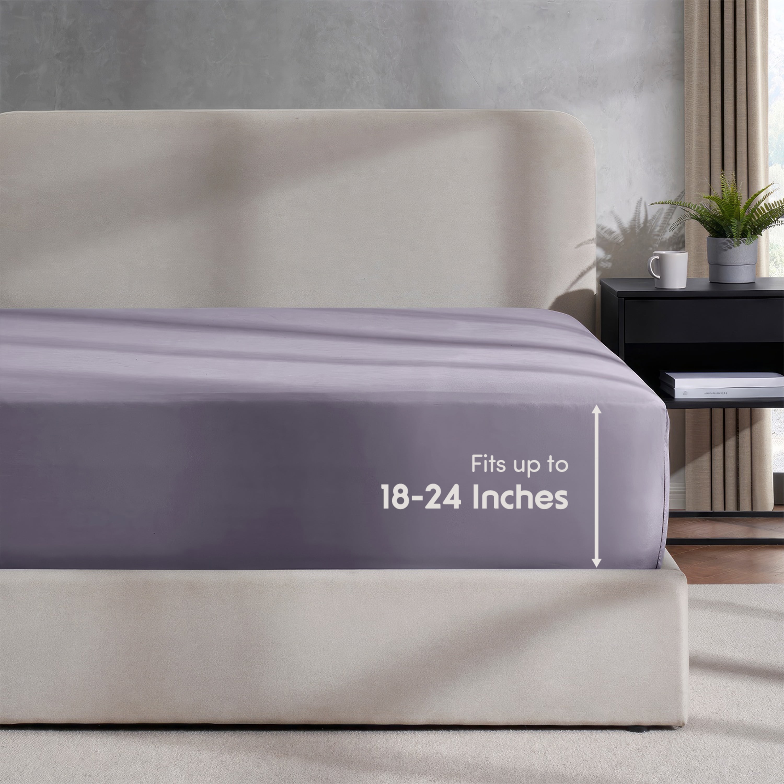 LammaLoe Extra Deep Pocket Twin XL Fitted Sheet Only, Fits 18" to 24" Mattress, Soft Microfiber Fitted Bed Sheet, Dusty Purple