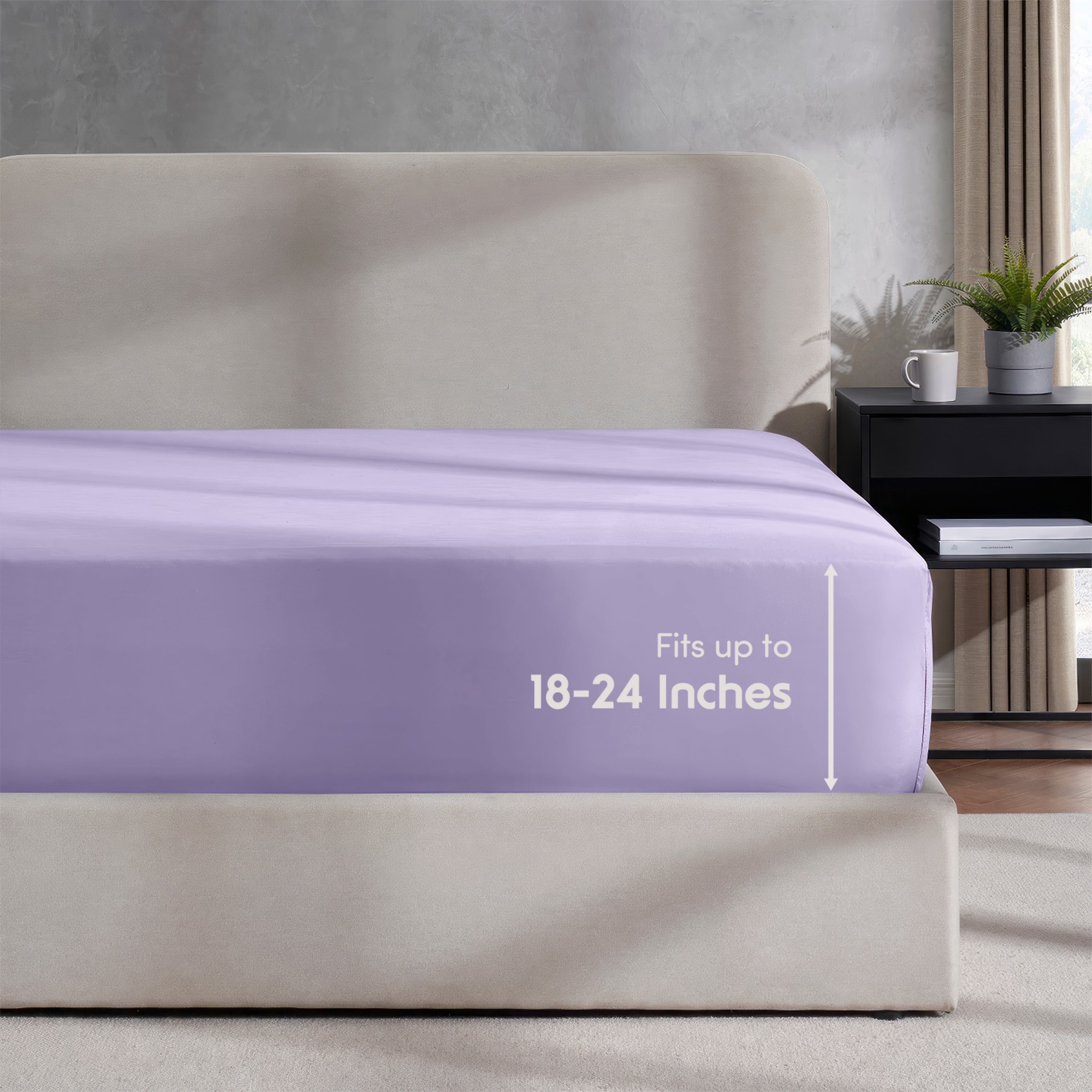 LammaLoe Extra Deep Pocket Twin XL Fitted Sheet Only, Fits 18" to 24" Mattress, Soft Microfiber Fitted Bed Sheet, Lavender
