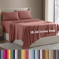 thumbnail image 1 of LammaLoe Extra Deep Pocket Full Sheets Set, 4 Piece, Fits 18"-24" Mattress, Breathable & Extra Soft Bed Sheets, Pink Clay, 1 of 8