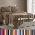 thumbnail image 1 of LammaLoe Extra Deep Pocket Full Sheets Set, 4 Piece, Fits 18"-24" Mattress, Breathable & Extra Soft Bed Sheets, Taupe Sand, 1 of 9