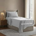 thumbnail image 1 of LammaLoe Extra Deep Pocket Twin Sheets set, Fits 18"-24" Mattress, 4 Piece Soft Microfiber Bed Sheet Sets, Light Gray, 1 of 8