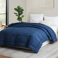 thumbnail image 1 of LammaLoe Full Comforter, Quilted Down Alternative Comforter, All Season Duvet Insert with Corner Tabs, Navy, 1 of 8