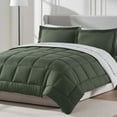 thumbnail image 1 of LammaLoe Full-Size Comforter Set, With Sheets, Reversible Bed In A Bag 7 Piece, Bedding Set, Olive Green, 1 of 7