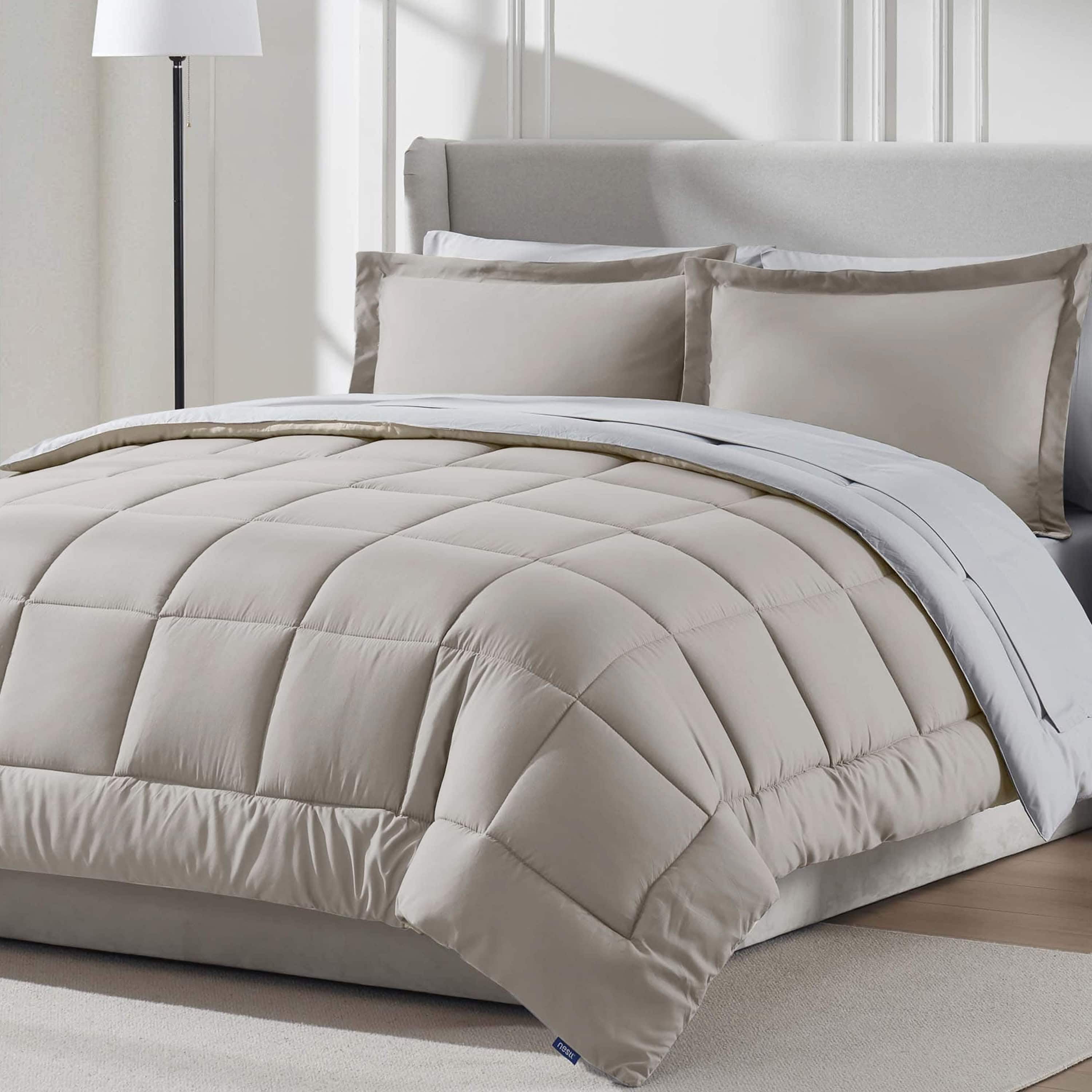LammaLoe Full-Size Comforter Set, With Sheets, Reversible Bed In A Bag 7 Piece, Bedding Set, Linen