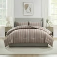 thumbnail image 1 of LammaLoe Full Size Comforter Sets, 7 Piece Striped Bed in a Bag, Bedding Comforter Set with Sheets, Modern Bed Set, Gray, 1 of 5