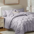 thumbnail image 1 of LammaLoe King Size comforter Sets, 7 Piece Bed In A Bag Pintuck Bedding Sets, Grayish Lavender, 1 of 7