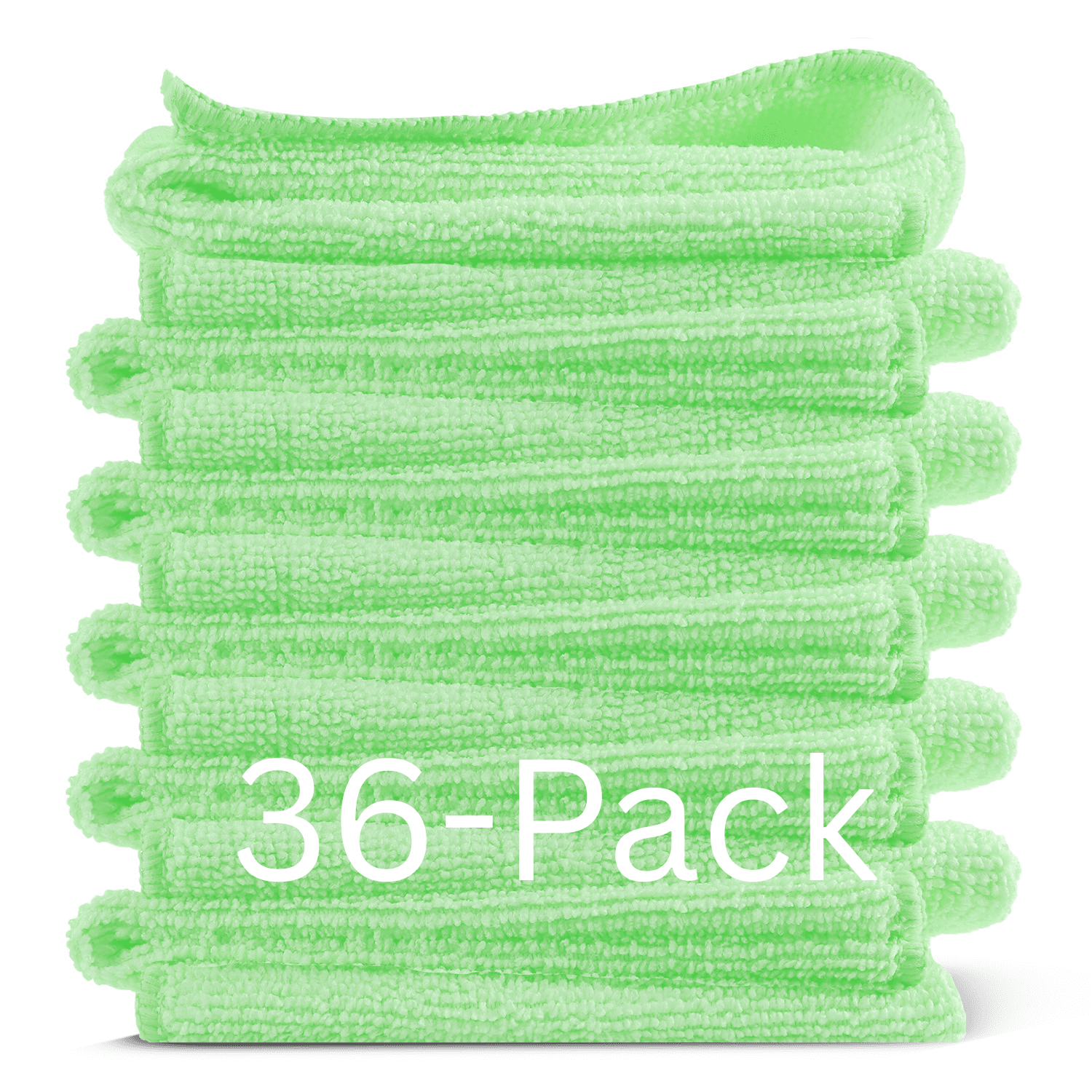 LammaLoe Microfiber Cleaning Cloths, Super Absorbent Cleaning Rags & Car Towels Lint Free, 12x12 Multi-Purpose, 36 Pack, Green