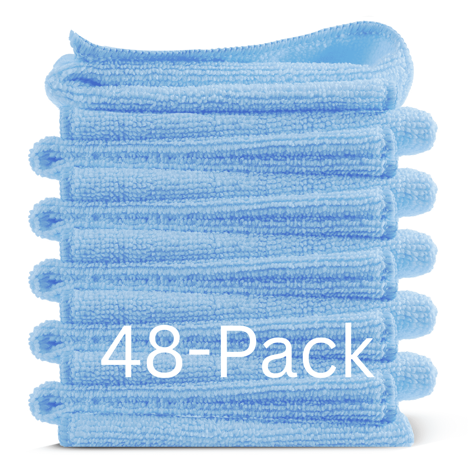 LammaLoe Microfiber Cleaning Cloths, Super Absorbent Cleaning Rags & Car Towels Lint Free, 12x12 Multi-Purpose, 48 Pack, Blue