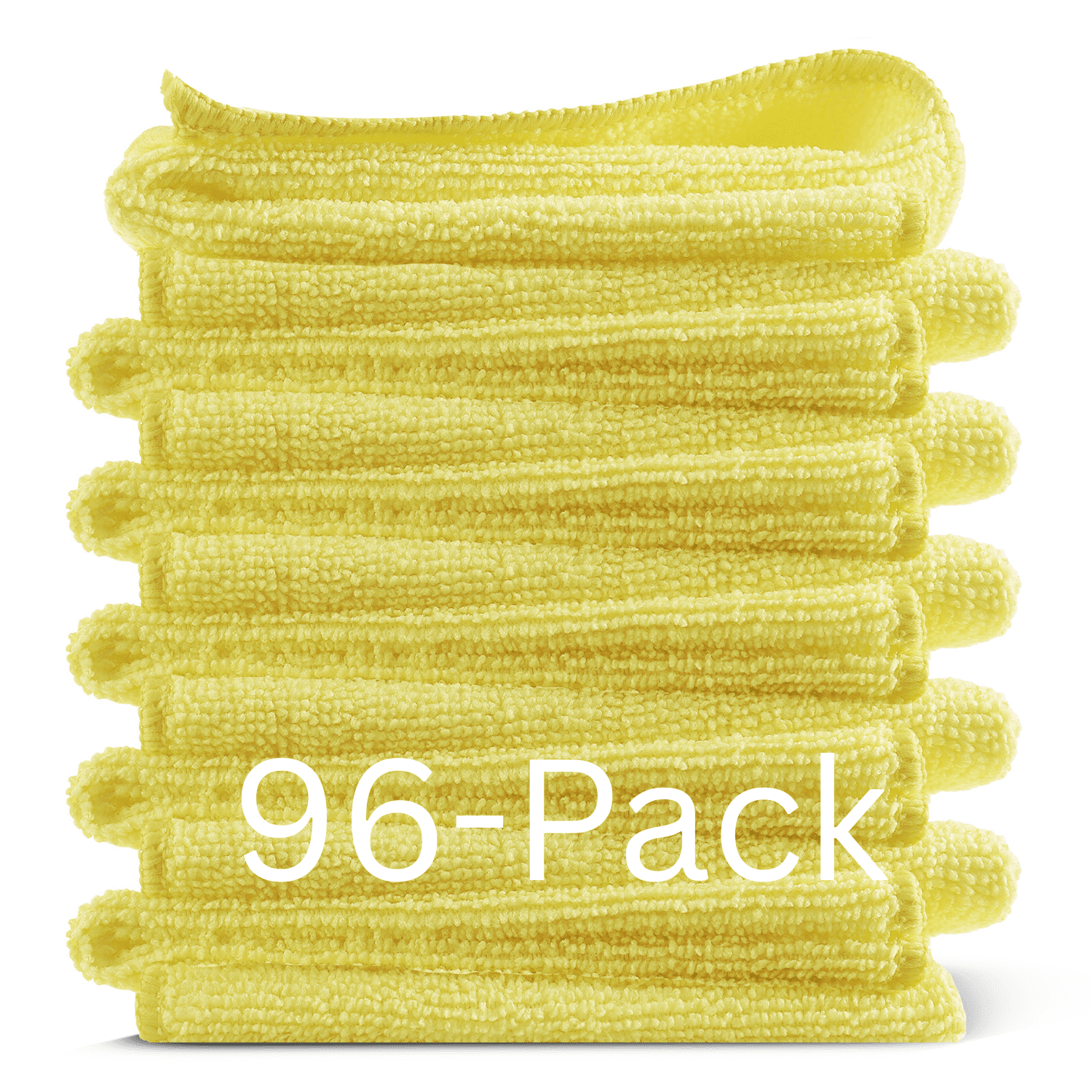 LammaLoe Microfiber Cleaning Cloths, Super Absorbent Cleaning Rags & Car Towels Lint Free, 12x12 Multi-Purpose, 96 Pack, Yellow