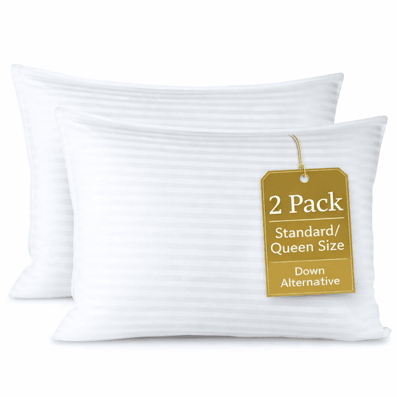 LammaLoe Down Alternative Pillows For Bed 2 Pack, Standerd/Queen Pillows For Sleeping, Soft Supportive Hotel Quality Pillows