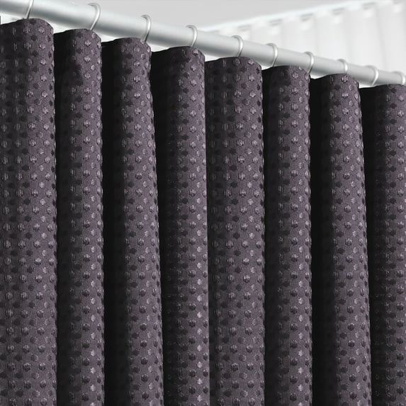 LammaLoe Purple Shower Curtain, Waffle Weave Heavy Duty Fabric Shower Curtain, 72” x 72" Hotel Luxury 256 GSM Bathroom Curtains