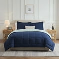 thumbnail image 1 of LammaLoe Cal King Comforter, Quilted Down Alternative Comforter, All Season Duvet Insert ,Navy/Light Blue, 1 of 8