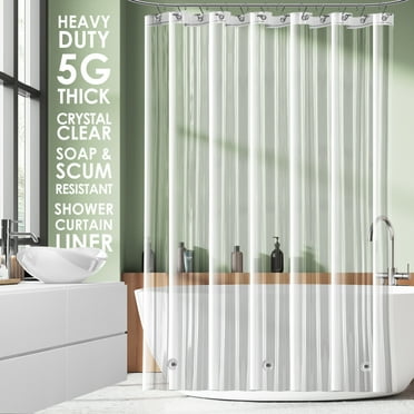 LammaLoe Plastic Shower Curtain Liner, Clear Premium Thick PEVA Shower Liner, Rustproof Grommets, Mildew Resistant, 70" x 72"