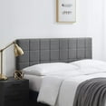 thumbnail image 1 of LammaLoe Square Tufted Upholstered Queen Headboard with Adjustable Height, Grey, Queen, 1 of 6