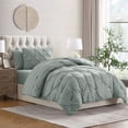 thumbnail image 1 of LammaLoe Twin Comforter Sets, 5 Piece Bed In A Bag Pintuck Bedding Sets, Sage Green, 1 of 5