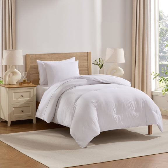 LammaLoe Twin Comforter Sets, 5 Piece Bed in a Bag, Ultra Soft Bedding Comforter Set with Sheets, All Season Bed Set, White