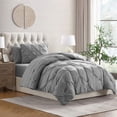 thumbnail image 1 of LammaLoe Twin XL Comforter Sets, 5 Piece Bed In A Bag Pintuck Bedding Sets, Grey, 1 of 5