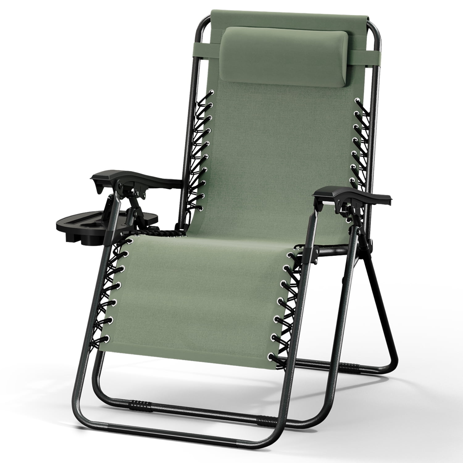 LammaLoe Zero Gravity Chair, Outdoor Lounge Chairs with Cup Holder, Sage Green