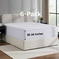 thumbnail image 1 of Lammaloe 6 Pack Extra Deep Pocket Queen Fitted Sheet Only, Fits 18" to 24" Mattress, Soft Microfiber Fitted Bed Sheet, White, 1 of 6