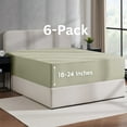 thumbnail image 1 of Lammaloe 6 Pack Extra Deep Pocket Twin XL Fitted Sheet Only, Fits 18" to 24" Mattress, Soft Microfiber Fitted Bed Sheet, Sage Green, 1 of 6