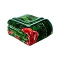 thumbnail image 1 of Lammaloe Queen Size Korean Mink Fleece Blanket for Winter, 9 lbs, 79" x 94", Heavy 2-Ply Warm Heavyweight Raschel Bed Blankets, Reversible Printed, Green Floral, 1 of 9