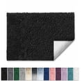 thumbnail image 1 of Lammaloe Chenille Bathroom Rugs Non Slip Bath Mat, 20x32 Ultra Absorbent, Soft & Machine Washable Bath Mats for Bathroom, Black, 1 of 1