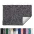 thumbnail image 1 of Lammaloe Chenille Bathroom Rugs Non Slip Bath Mat, 24×36 Ultra Absorbent, Soft & Machine Washable Bath Mats for Bathroom, Gray, 1 of 1