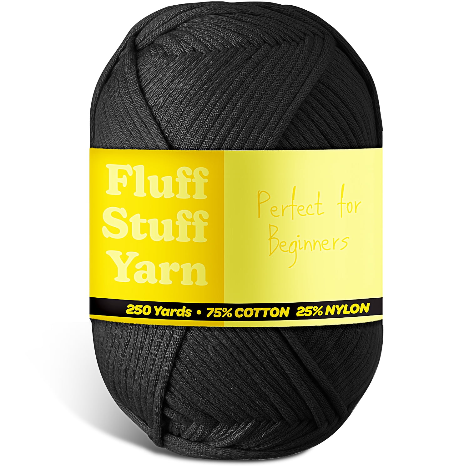 Lammaloe Cotton Yarn For Crocheting And Knitting, (250 Yards) Worsted Medium #4 Crochet Yarn For Beginners, Black
