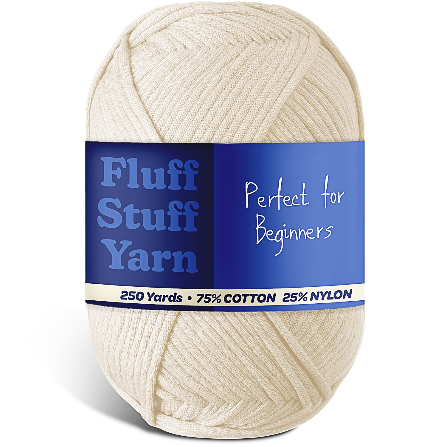 Lammaloe Cotton Yarn For Crocheting And Knitting, (250 Yards) Worsted Medium #4 Crochet Yarn For Beginners, Cream