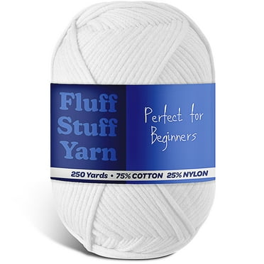 Lammaloe Cotton Yarn For Crocheting And Knitting, (250 Yards) Worsted Medium #4 Crochet Yarn For Beginners, White