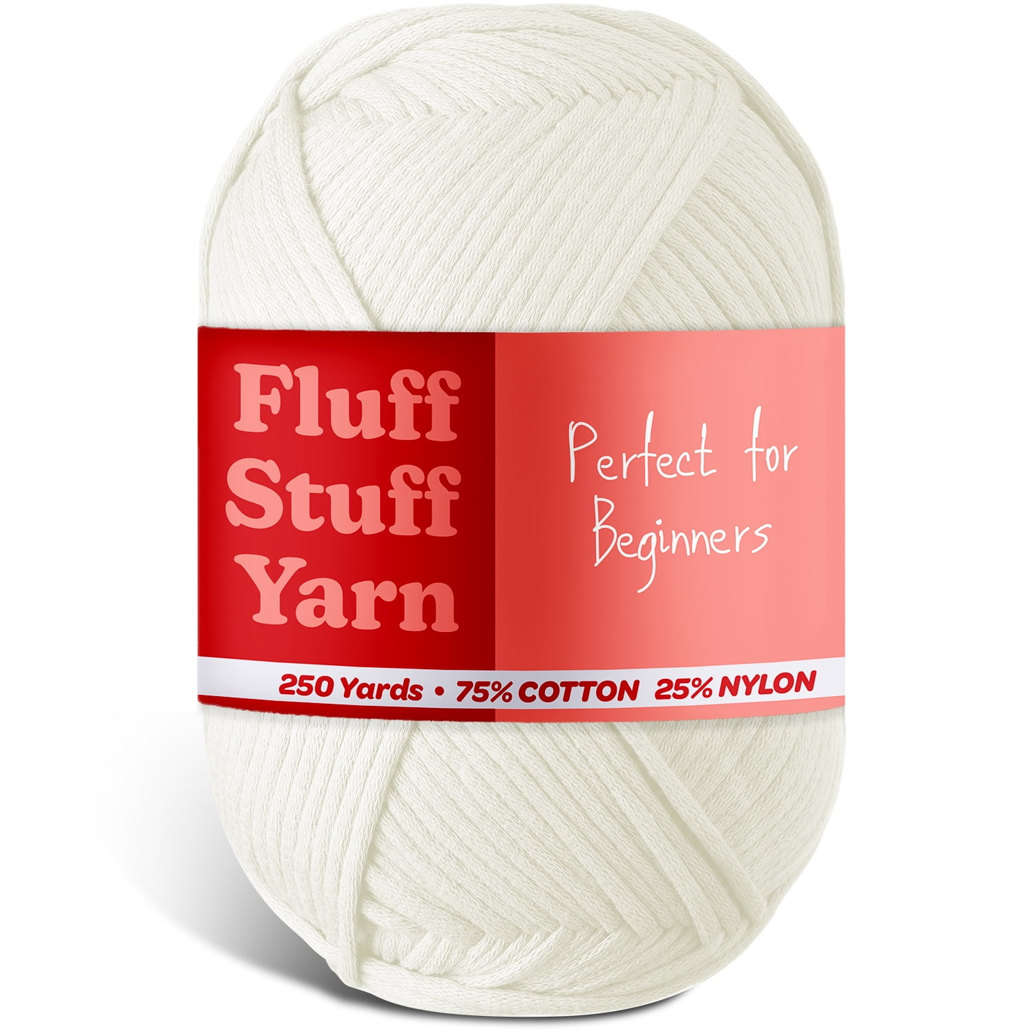 Lammaloe Cotton Yarn For Crocheting And Knitting, (250 Yards) Worsted Medium #4 Crochet Yarn For Beginners, Winter White