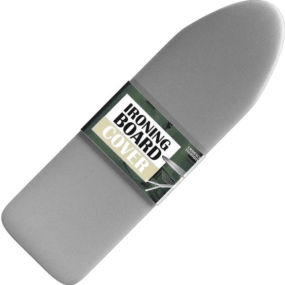 Lammaloe Ironing Board Cover and Pad 15 x 54, Thick Padding, Elastic Edge, Hook & Loop Secure Fit, Light Gray