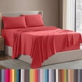 thumbnail image 1 of Lammaloe King Sheets Set, Hotel Style Deep Pocket 4 Piece Bed Sheets, Luxury Soft Microfiber Sheet Sets, Coral Pink, 1 of 8