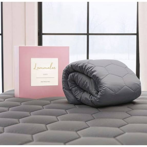 Lammaloe King Size Quilted Fitted Mattress Pad Cover, 100% Waterproof Mattress Protectors, Deep Pocket Fitted Mattress Cover 8" - 21" (78" x 80", Gray)