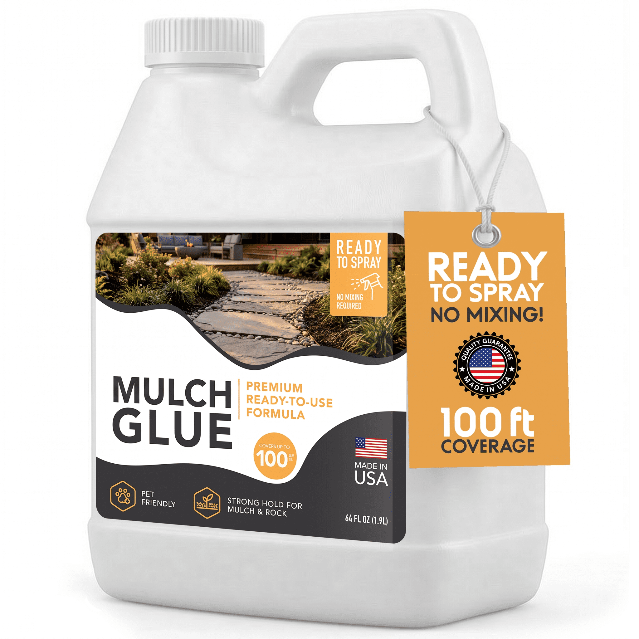 Lammaloe Mulch Glue for Landscaping, Ready to Use Mulch Lock Landscape Glue, Gravel Stabilizer for Mulch, Bark, Pebbles & Decorative Rock - 32 oz