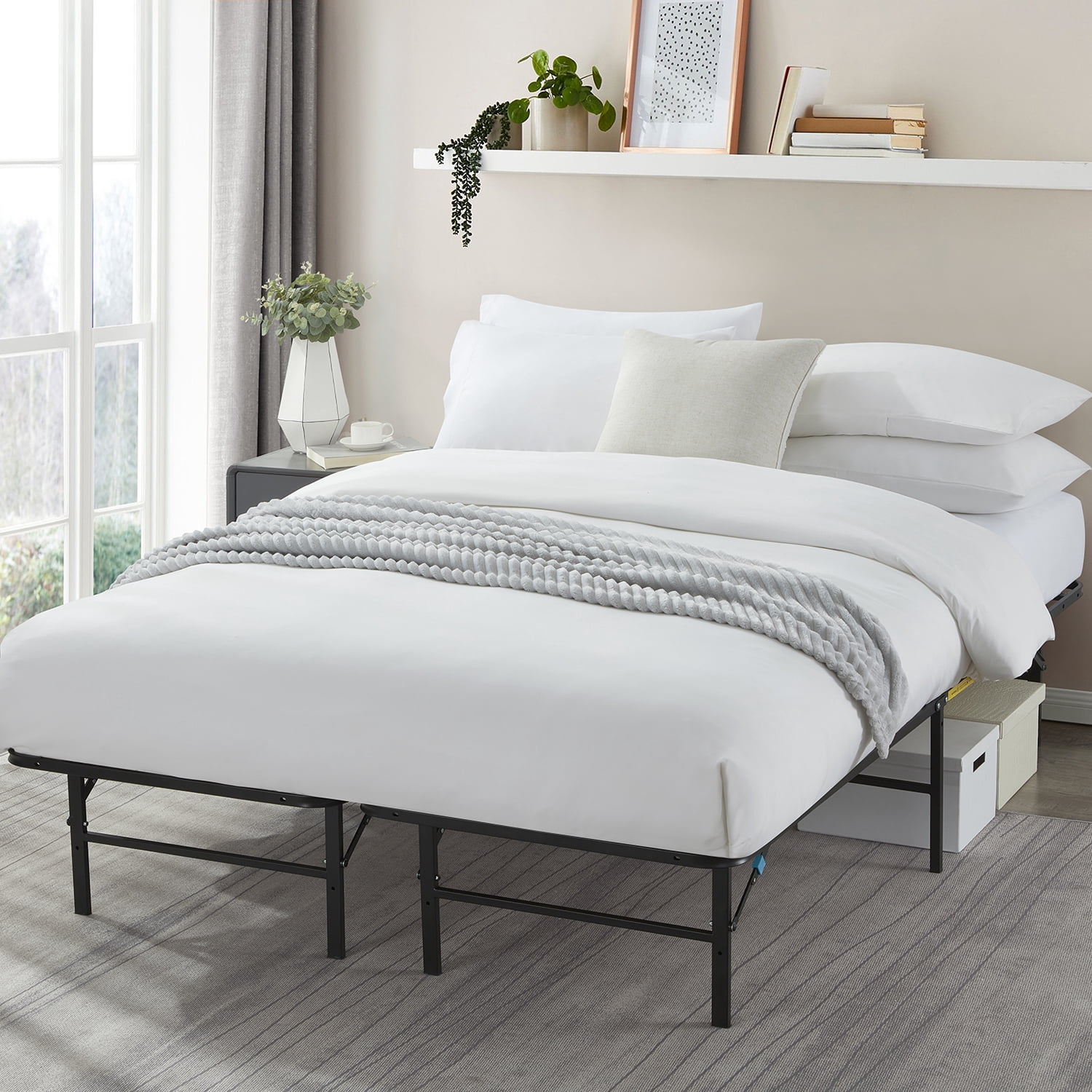 Lammaloe Queen Bed Frame with Mattress Included, 14" High Metal ...