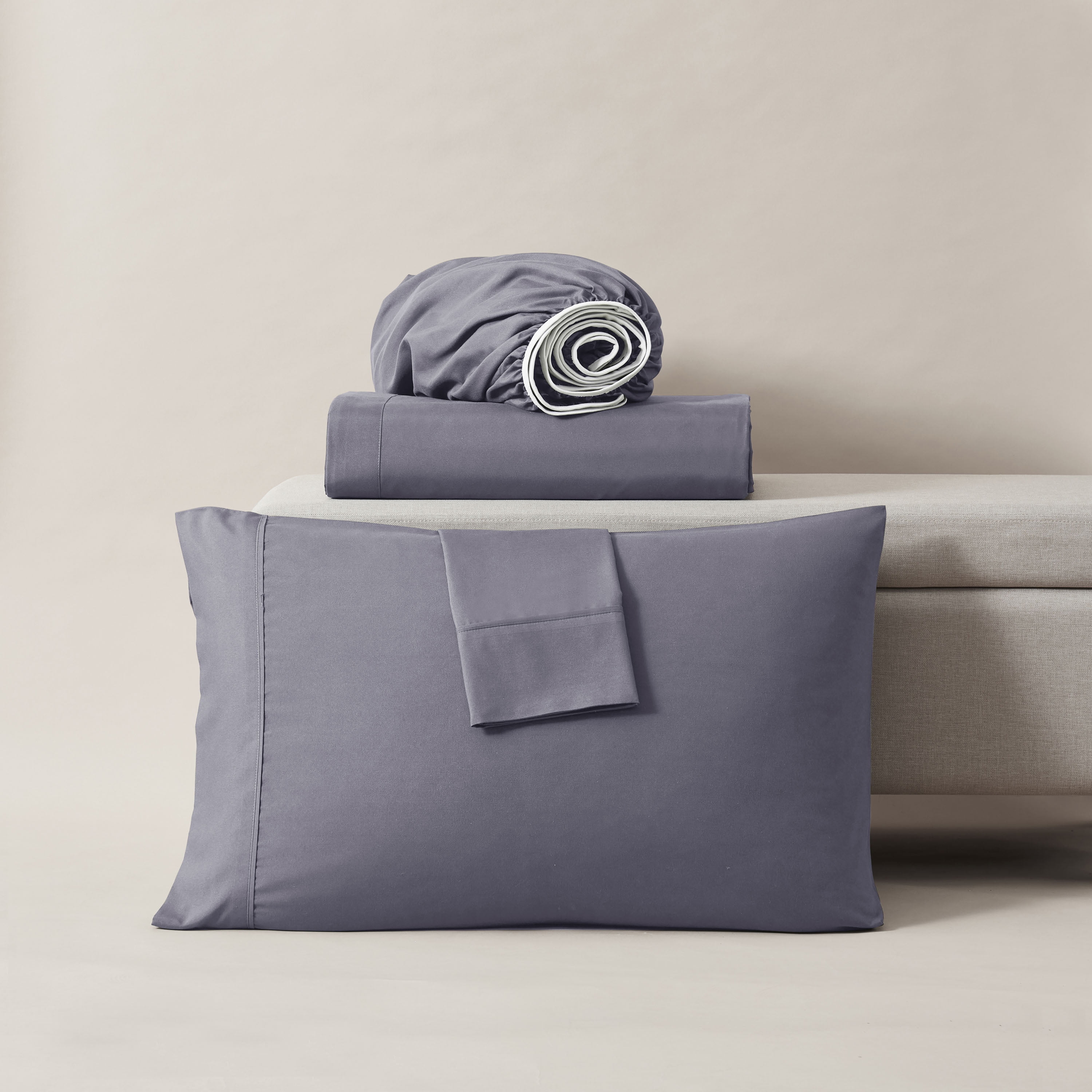 Lammaloe Split King Sheets Set, Hotel Style Deep Pocket 5 Piece Bed Sheets, Luxury Soft Microfiber Sheet Sets, Grayish Purple