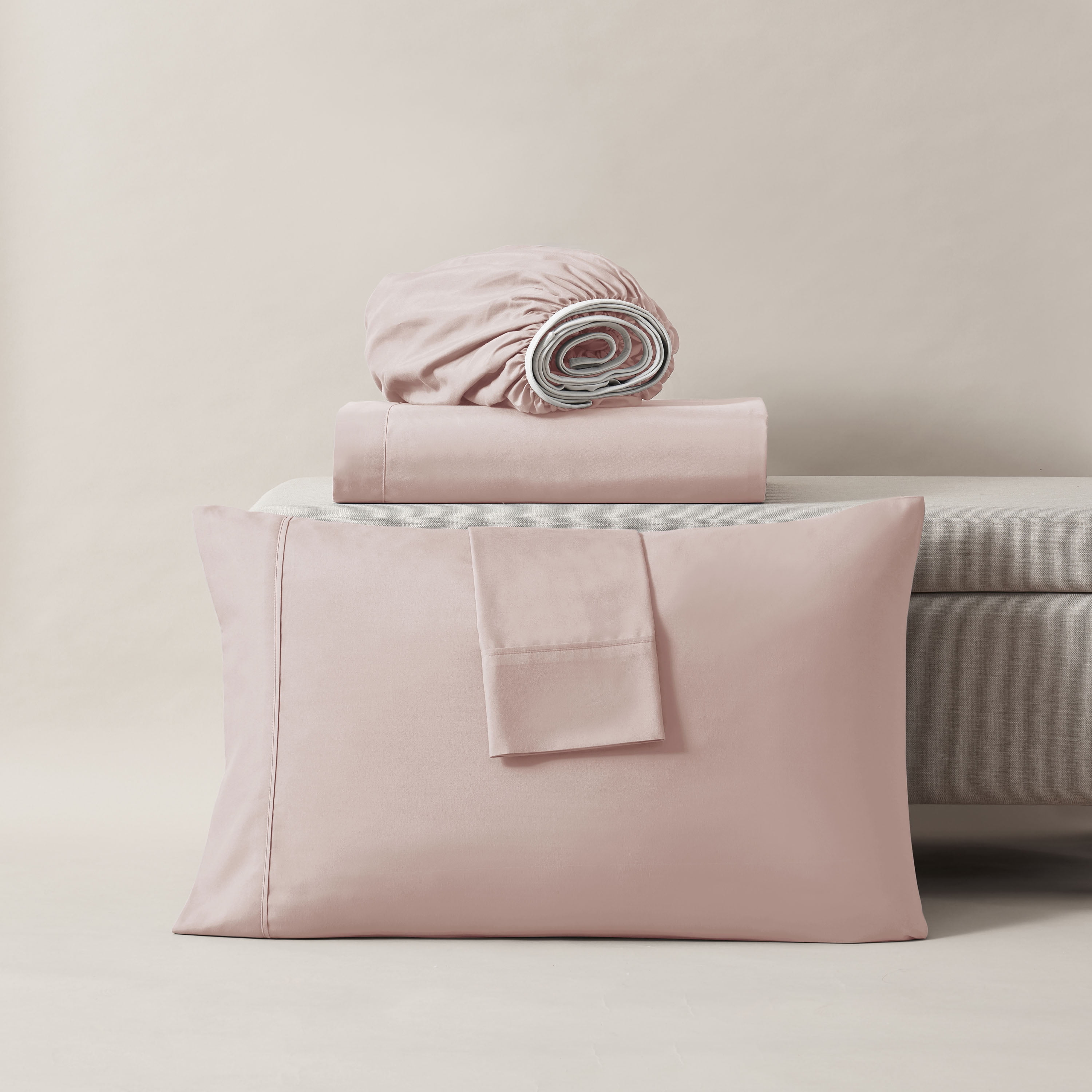 Lammaloe Split King Sheets Set, Hotel Style Deep Pocket 5 Piece Bed Sheets, Luxury Soft Microfiber Sheet Sets, Peach Beige