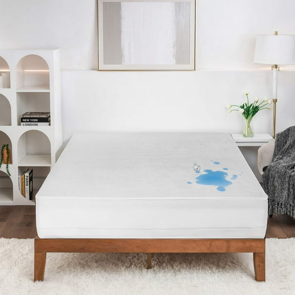 Lammaloe Twin Waterproof Mattress Protector, Premium Mattress Pad, Zippered Mattress Cover Fits Mattresses Up to 21 inches